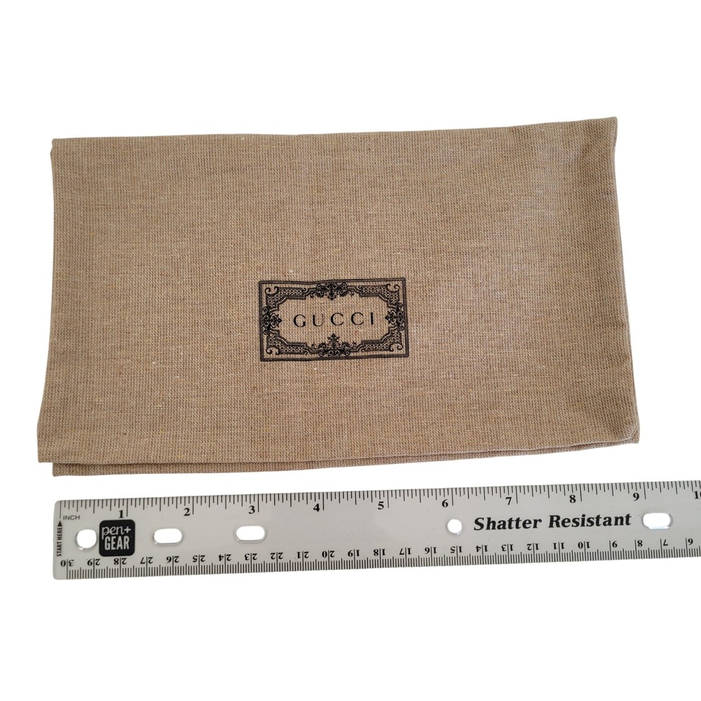 Gucci Tan Cotton Blend Small Dust Bag Logo Protective Storage Pouch 9x5.5
